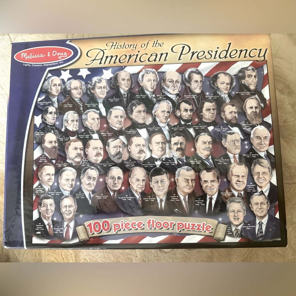 Melissa & Doug History of the American Presidency 100 Pc Floor Puzzle Education